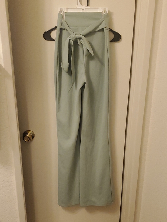 Windsor Pants - Windsor Sage Green High-Rise Wide Leg Pants with Self Tie